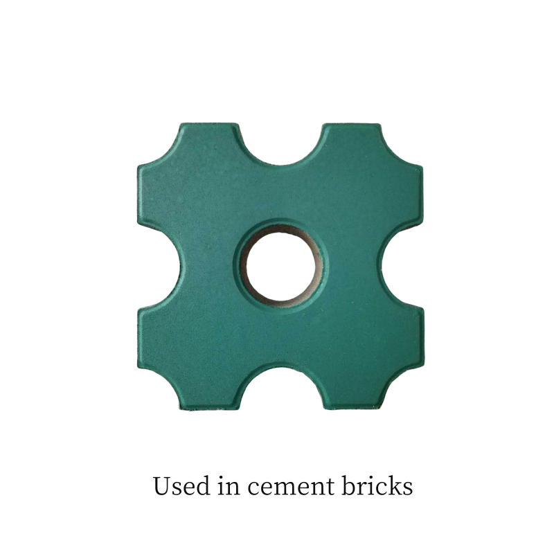 Iron oxide green powder is applied to concrete floor colored tiles