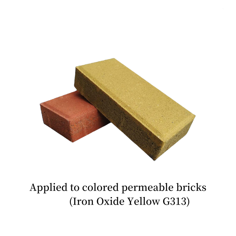 Yellow iron oxide is used in cement brick surface