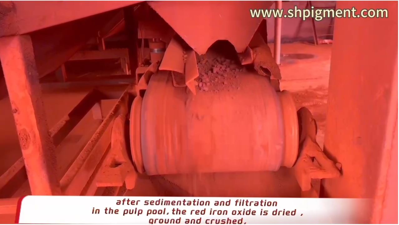 Sanhuan pigment Iron oxide red production video
